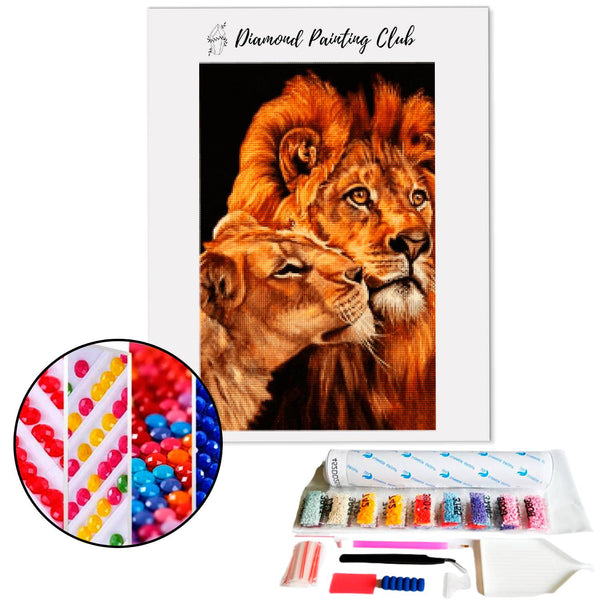 Diamond Painting Leeuw & Leeuwin | Diamond-painting-club.nl