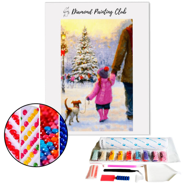 Diamond Painting Winterwandeling | Diamond-painting-club.nl