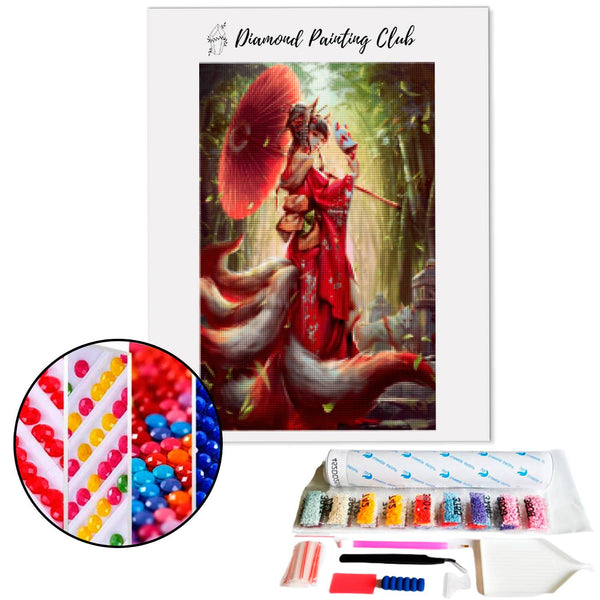 Diamond Painting Kumiho: Negenvosstaartige Vos | Diamond-painting-club.nl