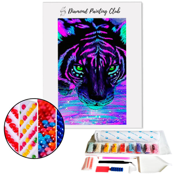 Diamond Painting Fluo Tijger | Diamond-painting-club.nl