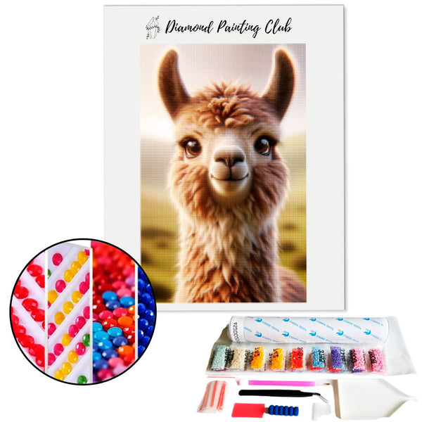 Diamond Painting Schattige Lama | Diamond-painting-club.nl