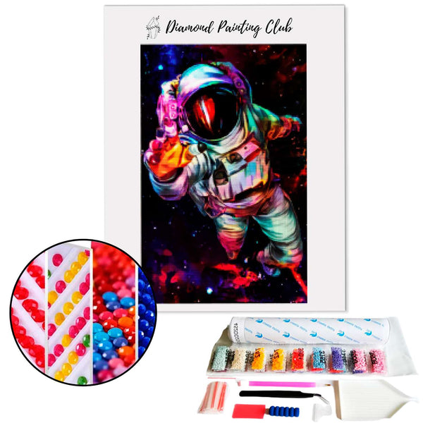 Diamond Painting Kleurrijke Astronaut | Diamond-painting-club.nl