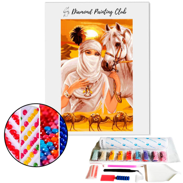 Diamond Painting Vrouw in de Woestijn | Diamond-painting-club.nl