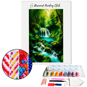 Diamond Painting Groene Waterval | Diamond-painting-club.nl