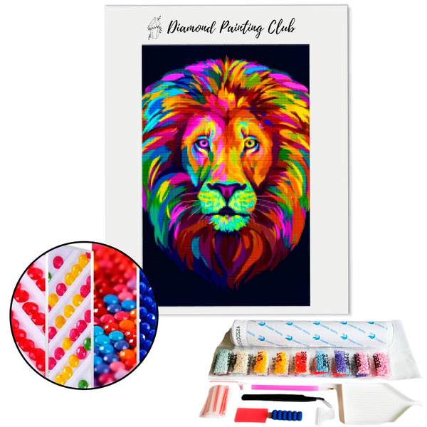 Diamond painting Leeuw in vele kleuren | Diamond-painting-club.nl